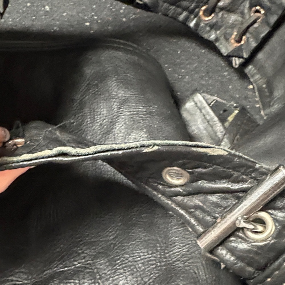 Shaf 90s Black Leather Chaps Medium - Picture 14 of 14